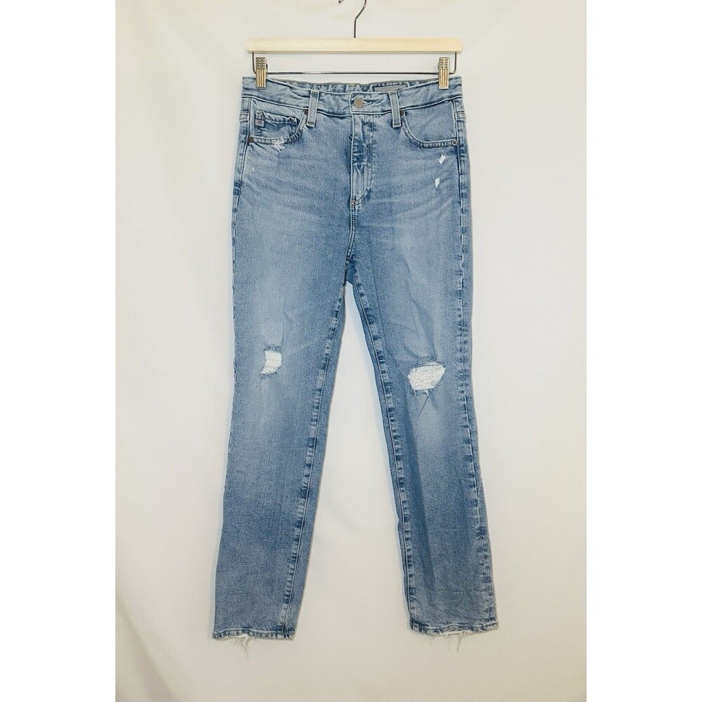 Adriano Goldschmied Saige High Rise Straight Distressed Blue Jeans Women's 27
